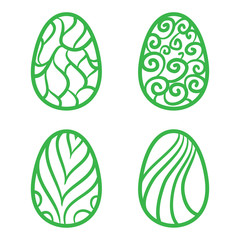 Happy Easter eggs vector card illustration hand drawn with easte