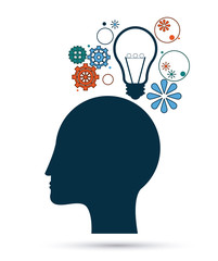 Creative mind and idea icon design, vector illustration