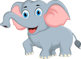 Obraz na płótnie Canvas Cute cartoon elephant posing