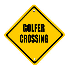 golfer crossing sign