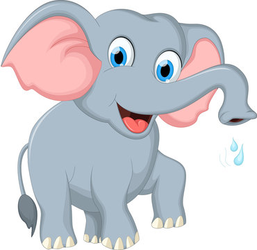 funny cartoon elephant posing