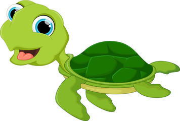 Obraz premium Happy sea turtle cartoon