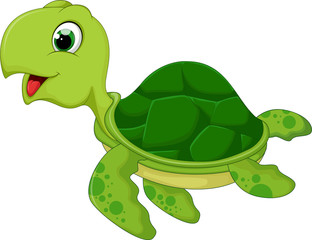 Fototapeta premium funny sea turtle cartoon