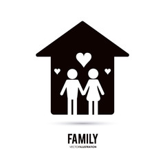 Family icon design, vector illustration