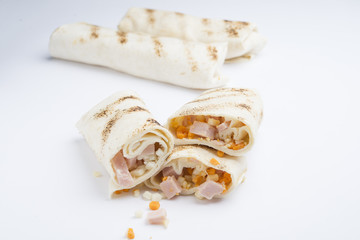 mexican burritos isolated on a white background