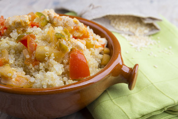 Quinoa salad with vegetables.Superfoods concept
