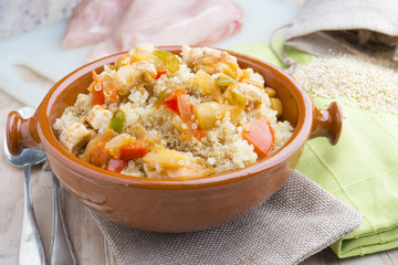 Quinoa salad with vegetables.Superfoods concept