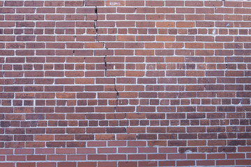 Red Brick Wall with a crack