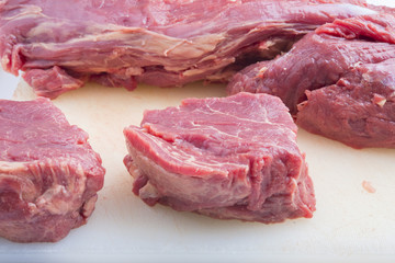 raw beef isolated on white background