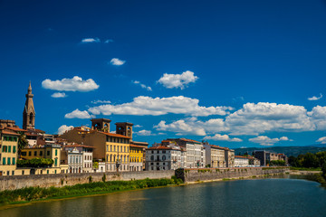 Fototapeta premium Florence, Italy. Beautiful cityscape image with red roofs of renaissance and medieval architecture.