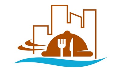 Fototapeta premium Restaurant City and Beach