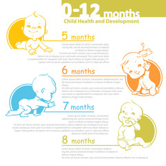 Baby growing up infographic. 