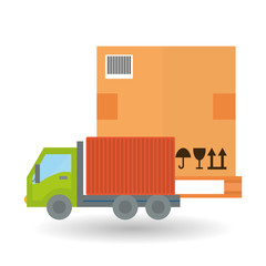 Delivery and box design, vector illustration