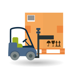 Delivery and box design, vector illustration