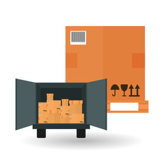 Delivery and box design, vector illustration