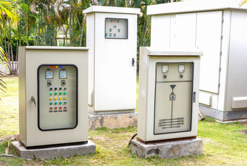 Electric control box in the park