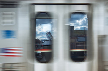 Fast train with motion blur