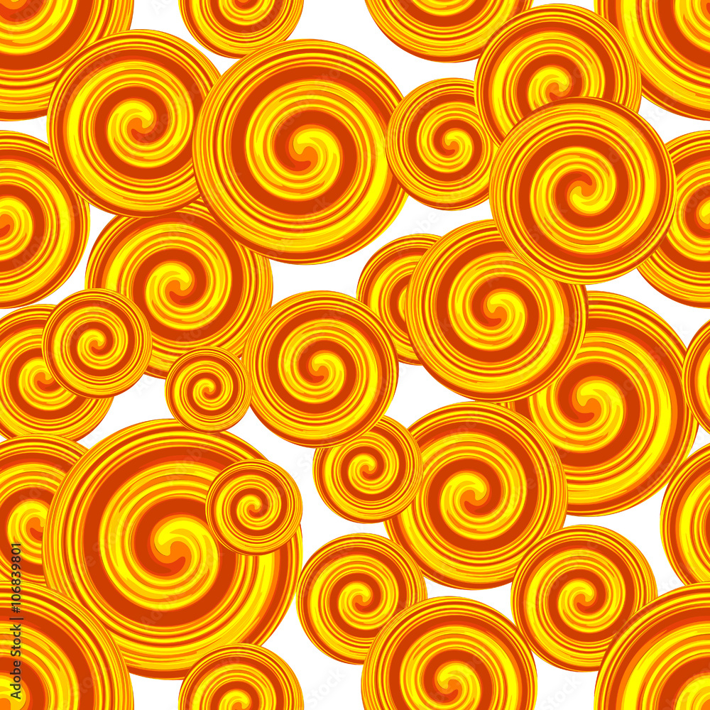 Aufkleber golden spiral seamless pattern. curl pattern. abstract background