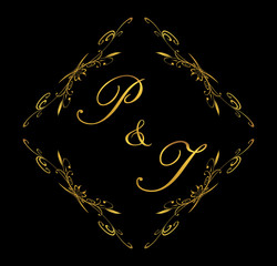 PT initial wedding with floral