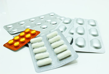 Drugs in Package Isolated on the White Background