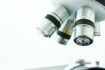 Objective Lens of Microscope Isolated on the White Background