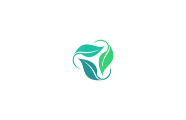leaf circle eco triangle logo