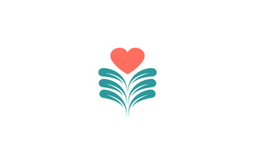 splash heart flower logo