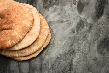 Pita Loaves on Slate