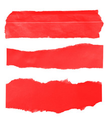 rip red paper and white background with space for text