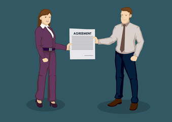 Business Agreement Cartoon Vector Illustration