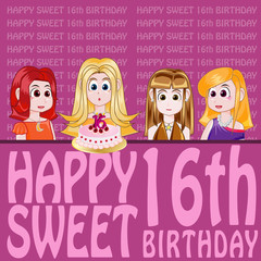 clip art of celebrating the sixteenth birthday
