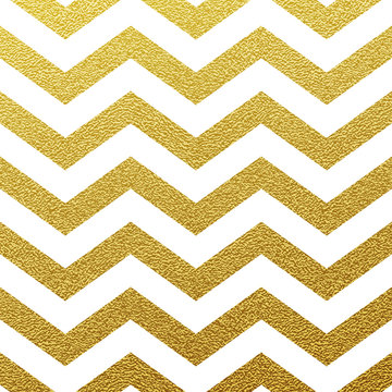 Gold wave seamless glitter zig zag pattern on white background