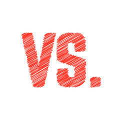 abstract red versus scribble sign