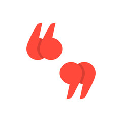 red quotation marks with shadow
