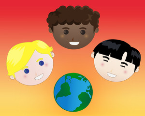 diverse children vector