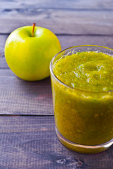 Green smoothie in glass