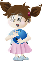 bowling girl vector