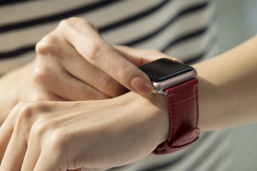 Women with a smart watch