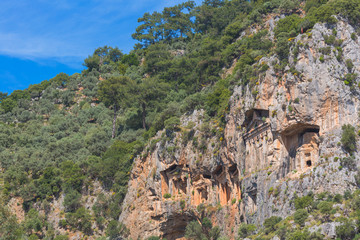 Lycian tombs Dalyan Mugla Province Turkey