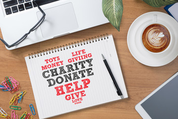 CHARITY DONATE Give Concept