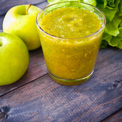 Green smoothie in glass