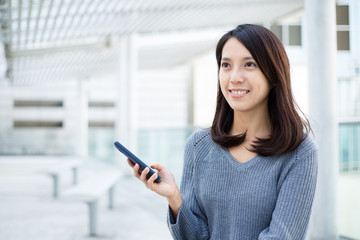 Woman use of mobile phone