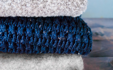 Stack of knitted clothes