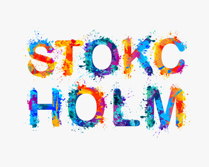 STOCKHOLM. Splash paint city name