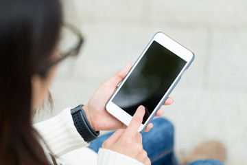 Woman use of mobile phone