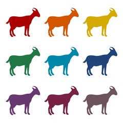 Goat icons set 