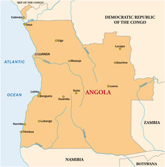 simple vector map of the state of Angola