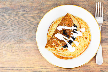 Pancakes with Black Caviar