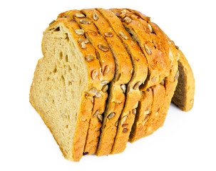 Healthy and diet food: rye bread with sunflower seeds