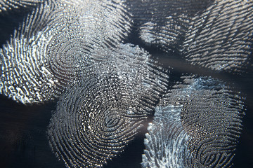 finger print and hand print on screen